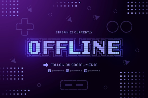 Vettore banner twitch offline