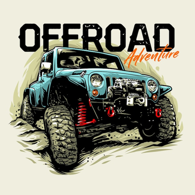 Offroad adventure Car Graphic Illustration