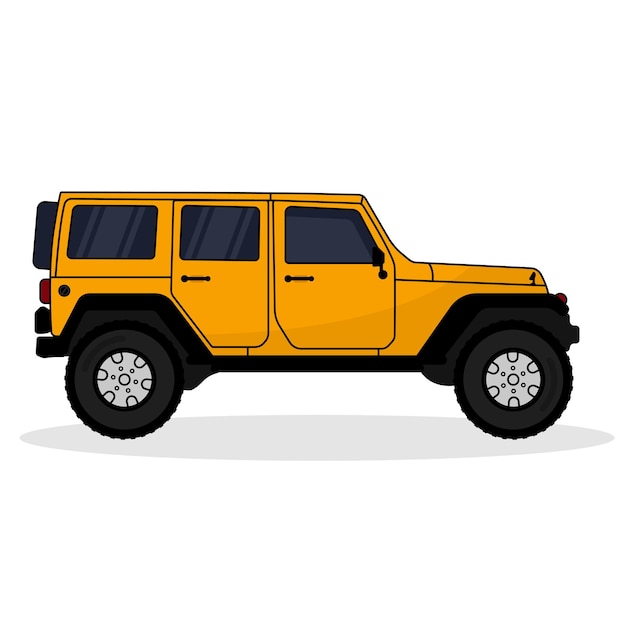 Offroad and Adventure Jeep Vector Illustration