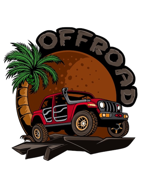 Offroad auto vector illustratie ontwerp