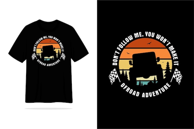 Vector offroad avontuur auto tshirt ontwerp illustratie