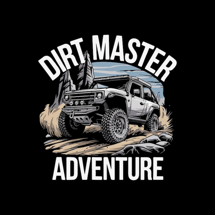 Vector offroad avontuur t-shirt ontwerp
