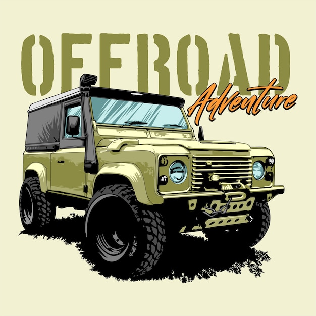 Offroad avontuurlijke auto grafische afbeelding