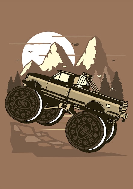 Vector offroad biscuits illustration