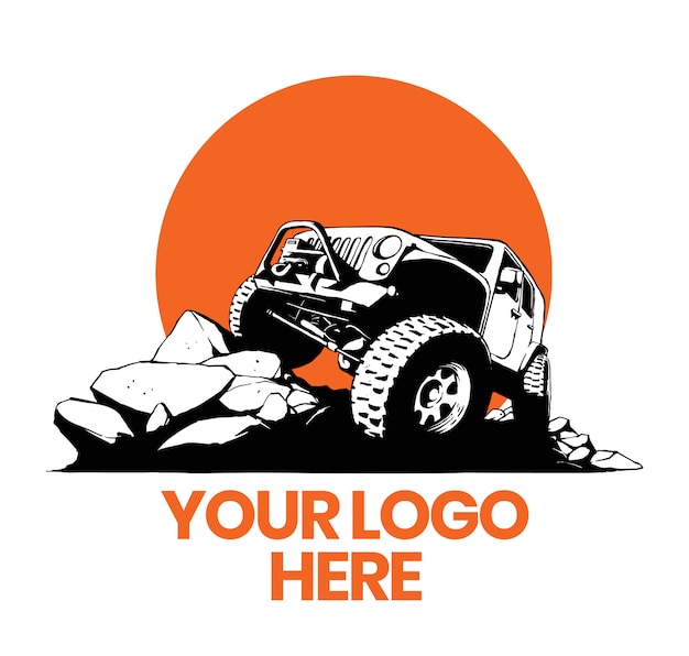 Vector offroad car 4x4 logo