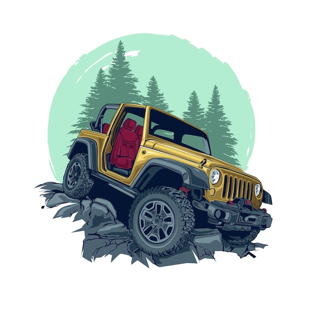 Premium Vector  Offroad car illustration