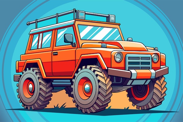 offroad car jeep SUV offroad vector illustration cartoon ATV auto automobile machine