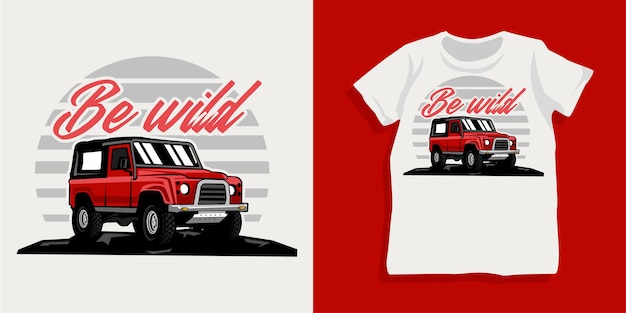 Offroad car  tshirt design