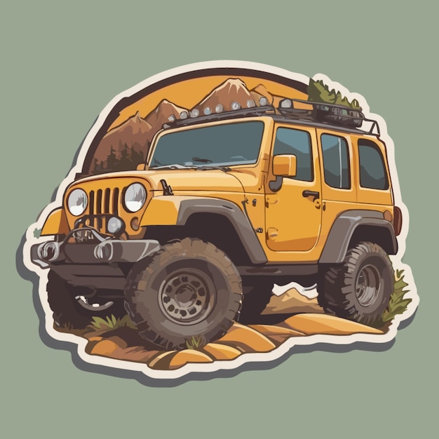 Offroad jeep cartoon vector