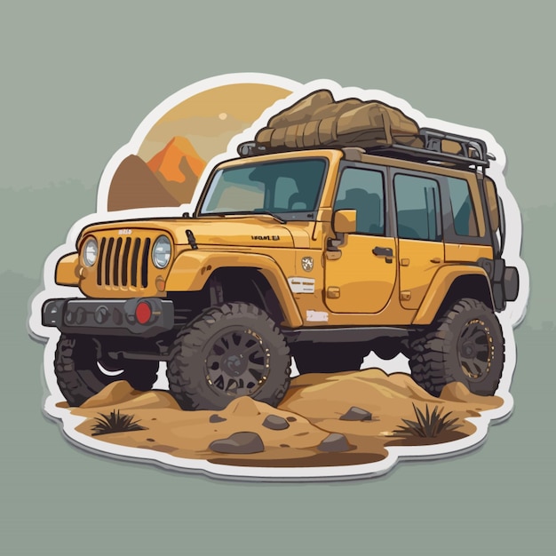 Vector offroad jeep cartoon vector