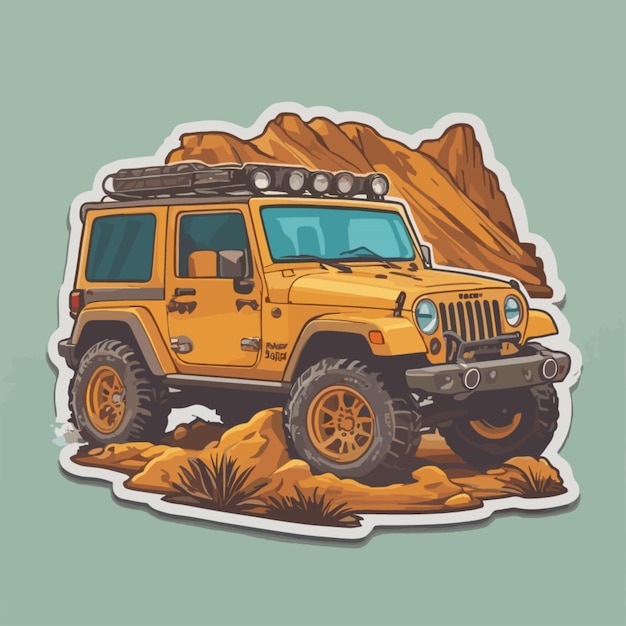 Offroad jeep cartoon vector