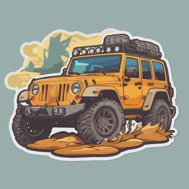 Vector offroad jeep cartoon vector