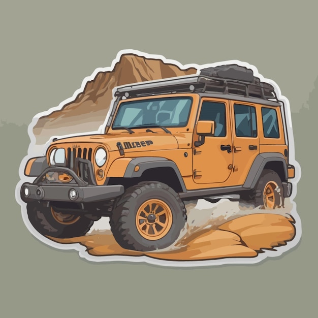 Vector offroad jeep cartoon vector