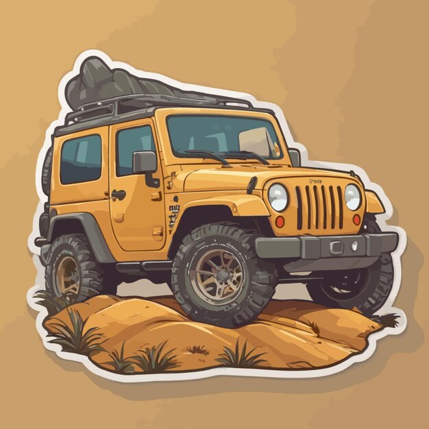 Vector offroad jeep cartoon vector