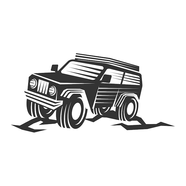 Offroad Jeep Logo Pictogram Illustratie Merkidentiteit