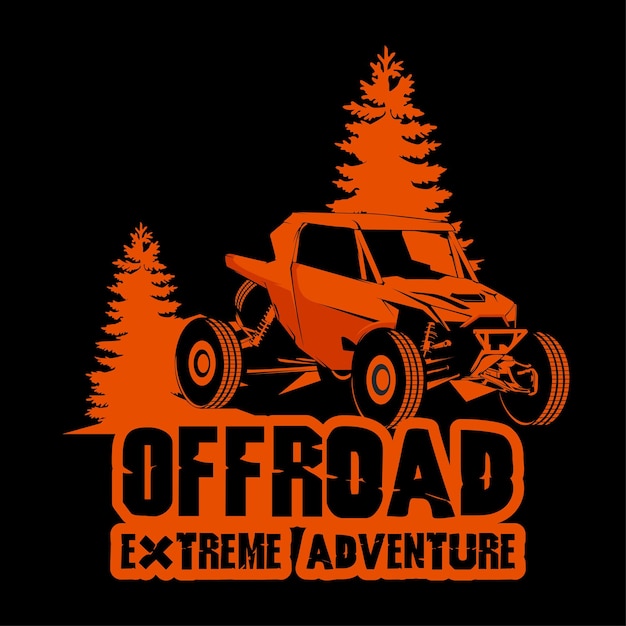 Vector offroad logo orange silhouette off road car emblem