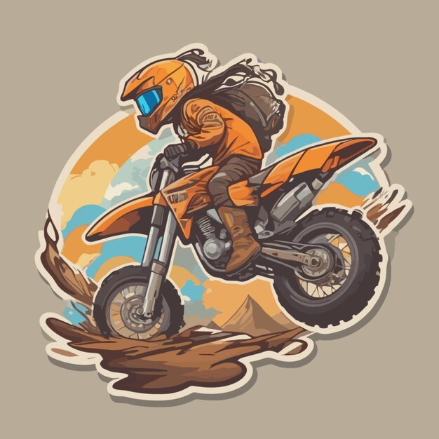 Offroad motercycle cartoon vector