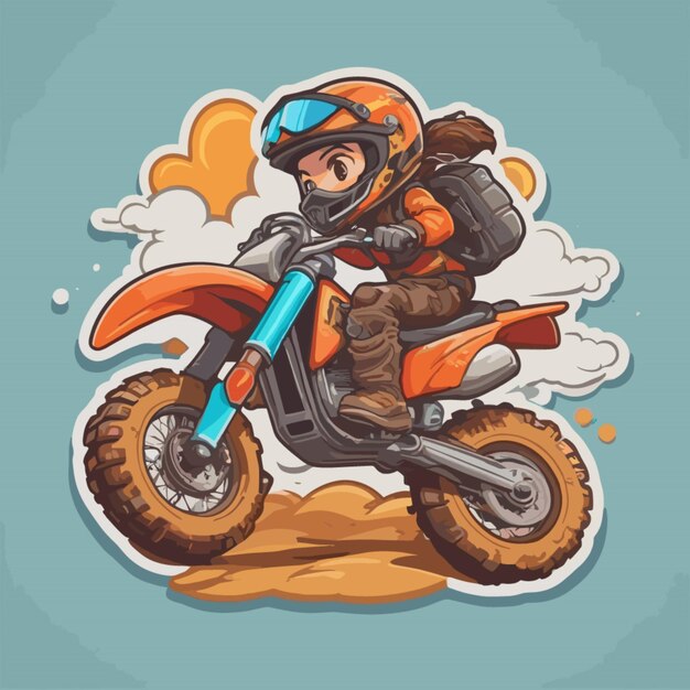 Vector offroad motercycle cartoon vector