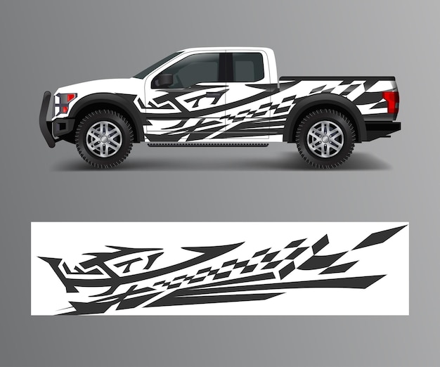 Offroad vehicle wrap design vector pickup truck decal wrap design vector