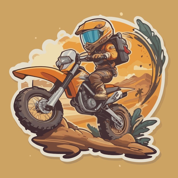 Offroadcycle cartoon vector moter