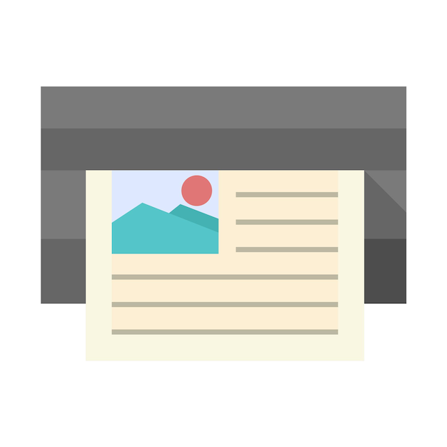 Offset printing icon in flat color style