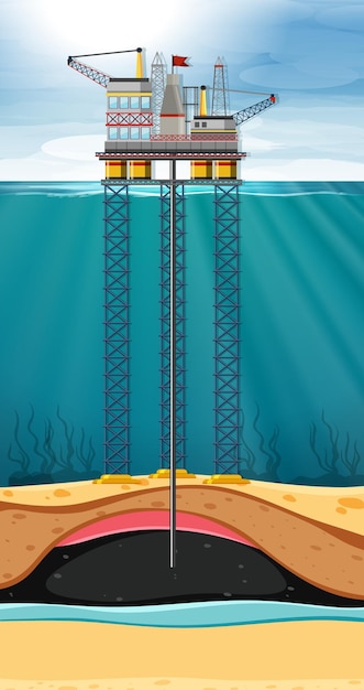 Offshore-platforms in de zee