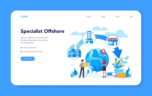 Specialista offshore o banner web aziendale o pagina di destinazione