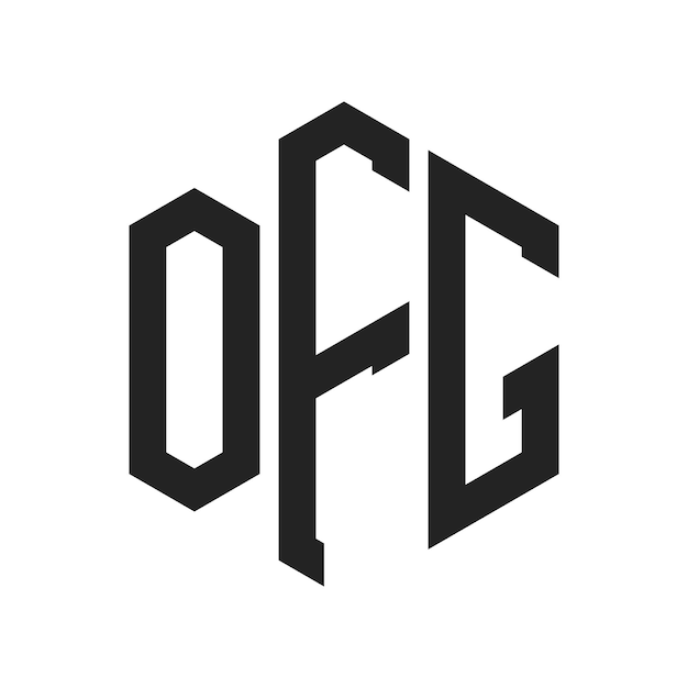 Дизайн логотипа OFG Первоначальная буква OFG Монограмма Логотип с использованием шестиугольной формы