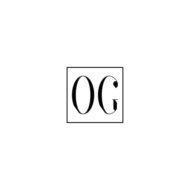 Vettore og monogramma logo design lettera testo nome simbolo monocromatico logo carattere alfabeto semplice logo