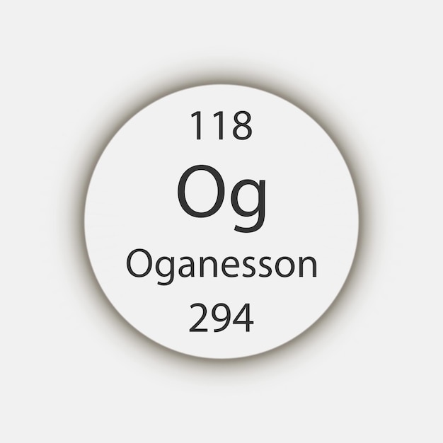 Oganesson-symbool Scheikundig element van het periodiek systeem Vectorillustratie