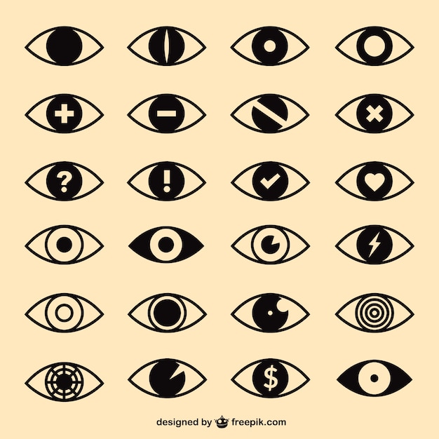 Vector ogen iconen pack