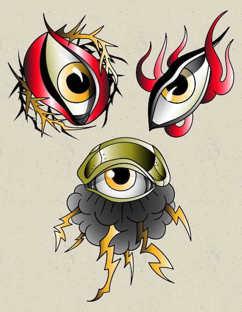 Ogen traditionele tattoo flash