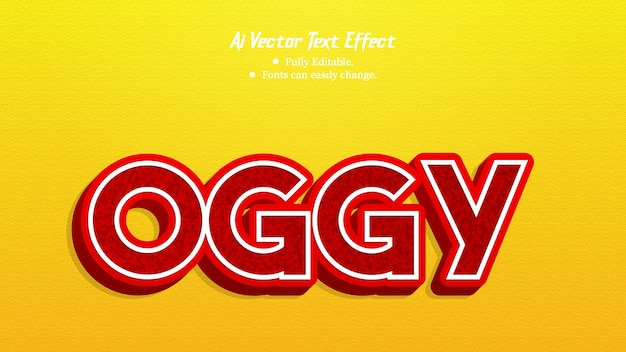 Oggy 편집 가능한 텍스트 효과 무료 Eps