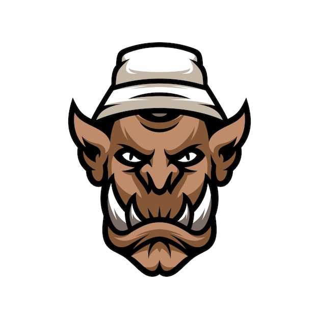 Ogre Buckethat Mascot Logo Design