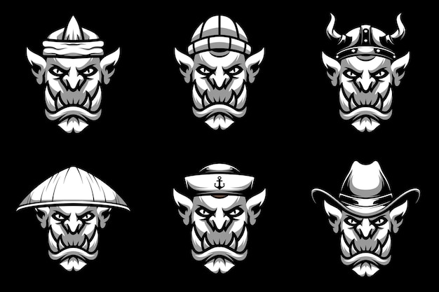 Vector ogre bundle black and white