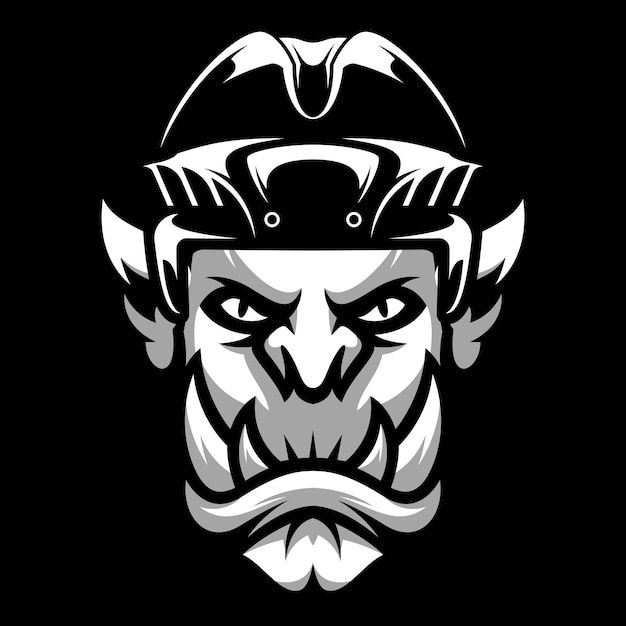 Ogre Hockey zwart-wit mascotte ontwerp