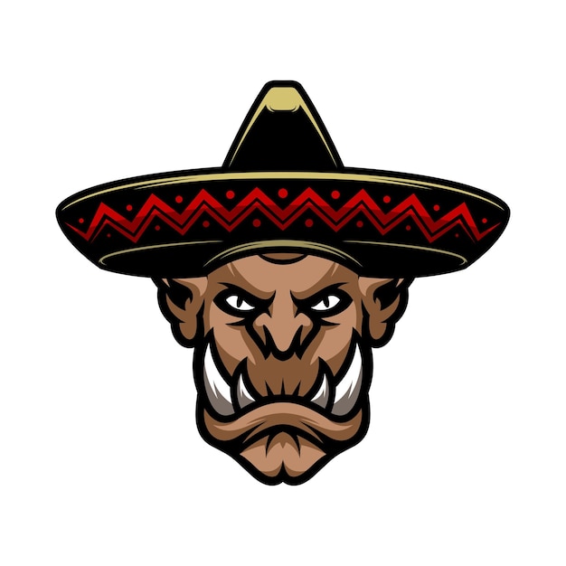 Ogre Sombrero mascotte logo ontwerp