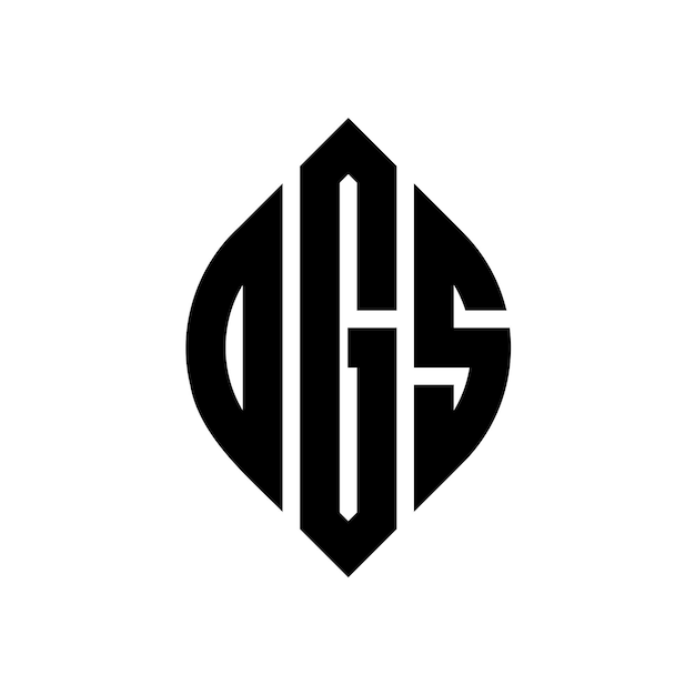 OGS 円文字 ロゴ デザイン 円とエリプスの形 OGS エリプスの文字 タイポグラフィックスタイル 3つのイニシャルが円のロゴを形成します OGS サークルエンブレム アブストラクト モノグラム 文字マーク ベクトル