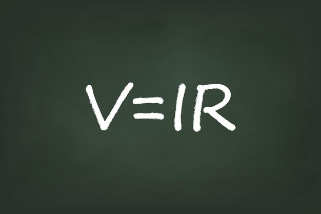 Ohms law educational concept on chalkboard