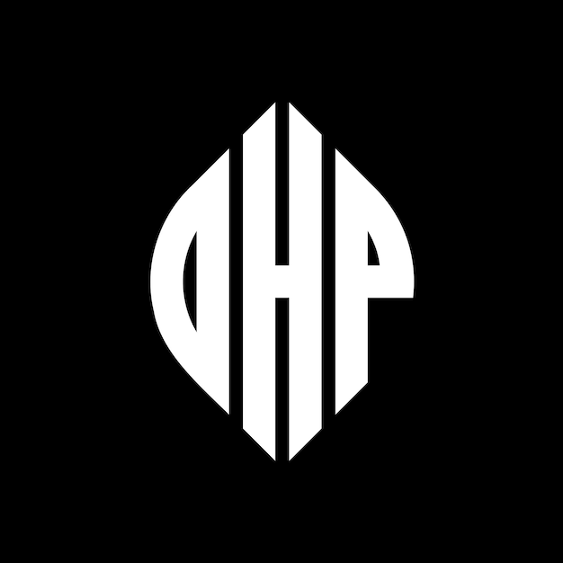 ベクトル ohp 円文字 ロゴ デザイン 円とエリプスの形 ohp エリプスの文字 タイポグラフィックスタイル 3つのイニシャルが円のロゴを形成する ohp サークルエンブレム アブストラクト モノグラム 文字マーク ベクトル