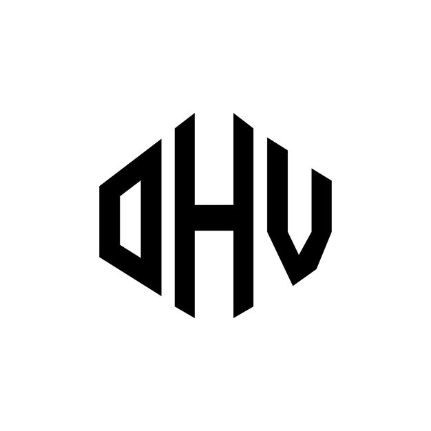 OHV letter logo ontwerp met veelhoek vorm OHV veelhoek en kubus vorm logo ontwerp OHV zeshoek vector logo sjabloon witte en zwarte kleuren OHV monogram bedrijf en vastgoed logo