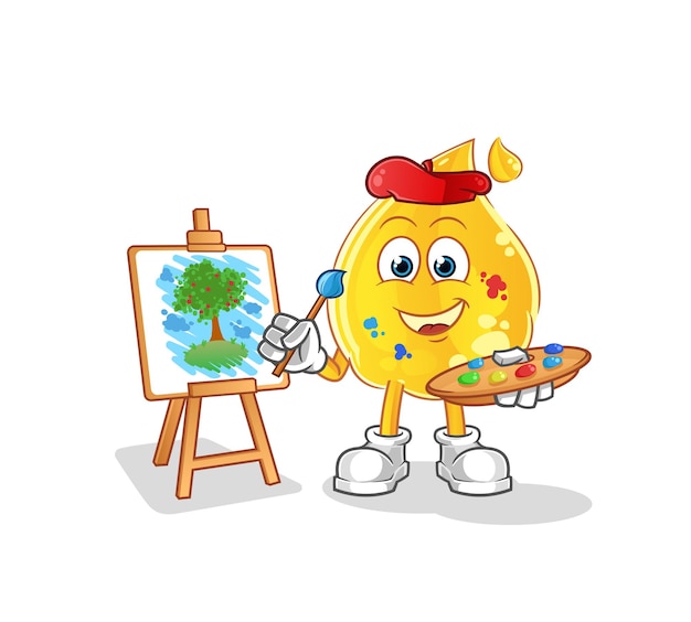 Oil artist mascot. cartoon vector