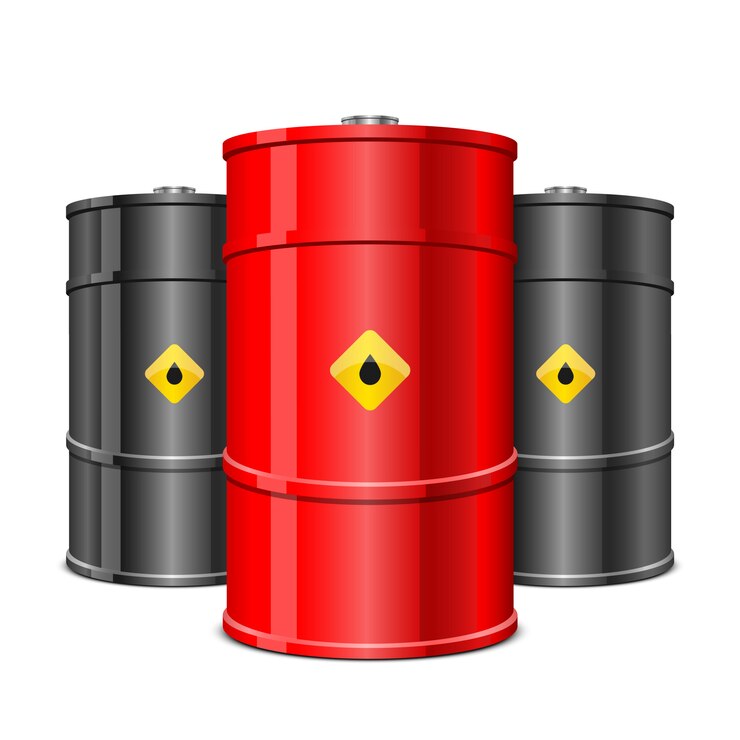 Vector oil barrel   illustration on white background