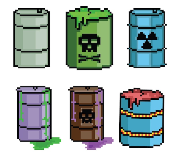 oil barrel pixel art.