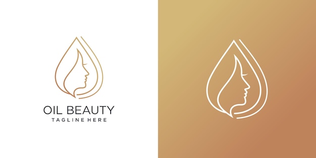 Oil beauty vector icon for woman with modern creative logo design Premium Vector