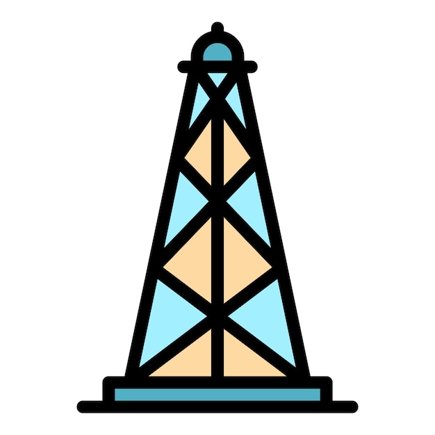 Вектор Икона нефтяной скважины очертание векторной иконы нефтянойскважины цвет плоский изолированный