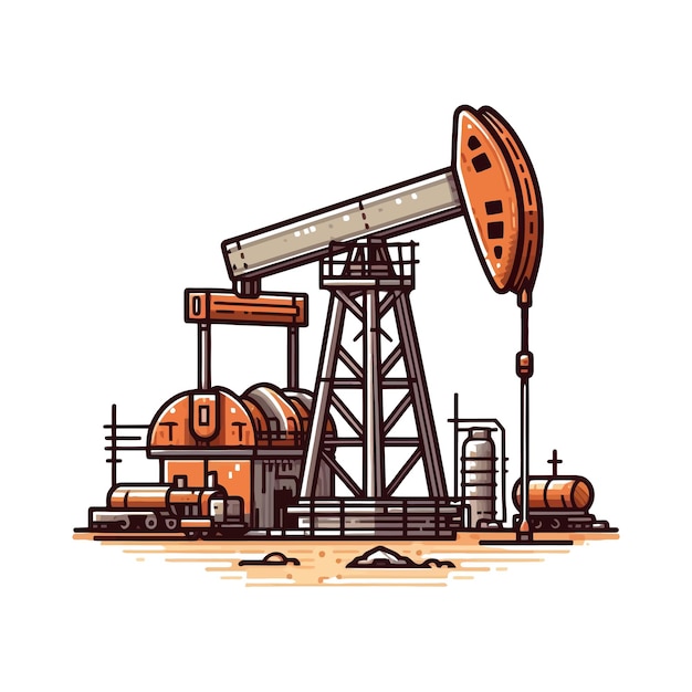 Oil derrick isolated on a white background