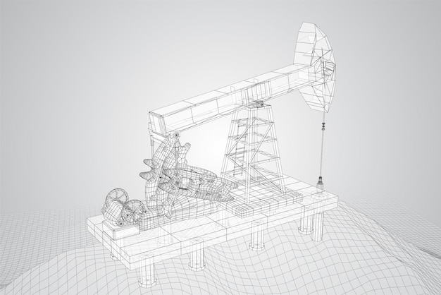 石油デリック ベクトル 3 d オブジェクト鉱物の採掘