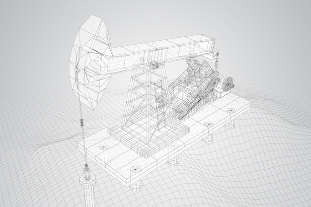 石油デリック ベクトル 3 d オブジェクト鉱物の採掘