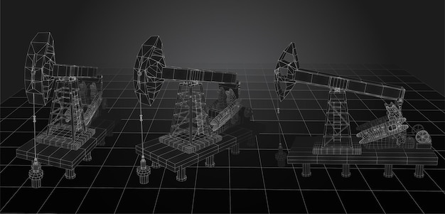 石油デリック ベクトル 3 d オブジェクト鉱物の採掘